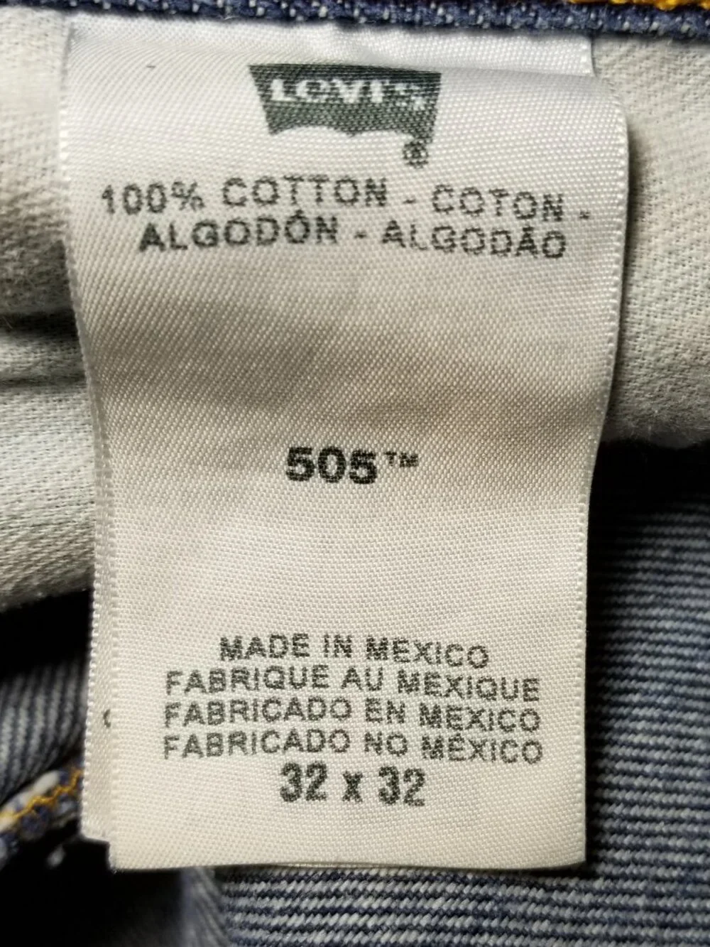 Levi's 505 Mens 32x32 Regular Fit Straight Leg Jeans Medium Wash Retro Street